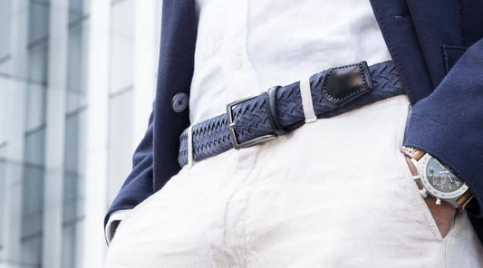 Man in a Braided Suede Belt