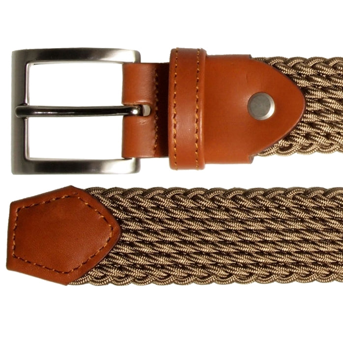 72SMALLDIVE 30mm Viscose Leather Trim Belt in Sand Brown Flatlay Image 02