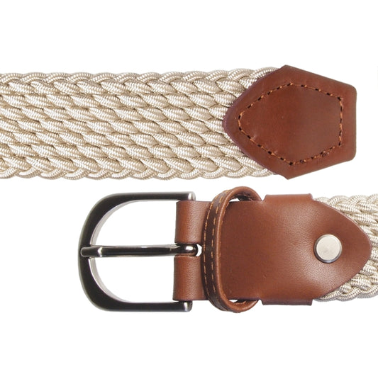 72SMALLDIVE 30mm Width Viscose Elastic Belt In Beige Sizes S to XXXL Flatlay Image 02