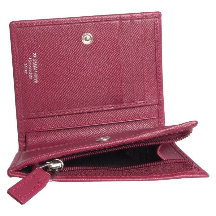 72 Smalldive Fuchsia Saffiano Leather French Wallet Image 3