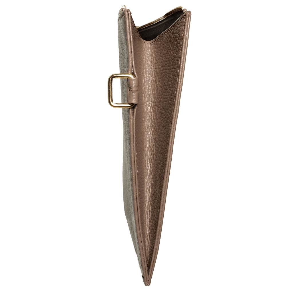 Side View Of Ash Brown Textured Leather Folio 72 Smalldive