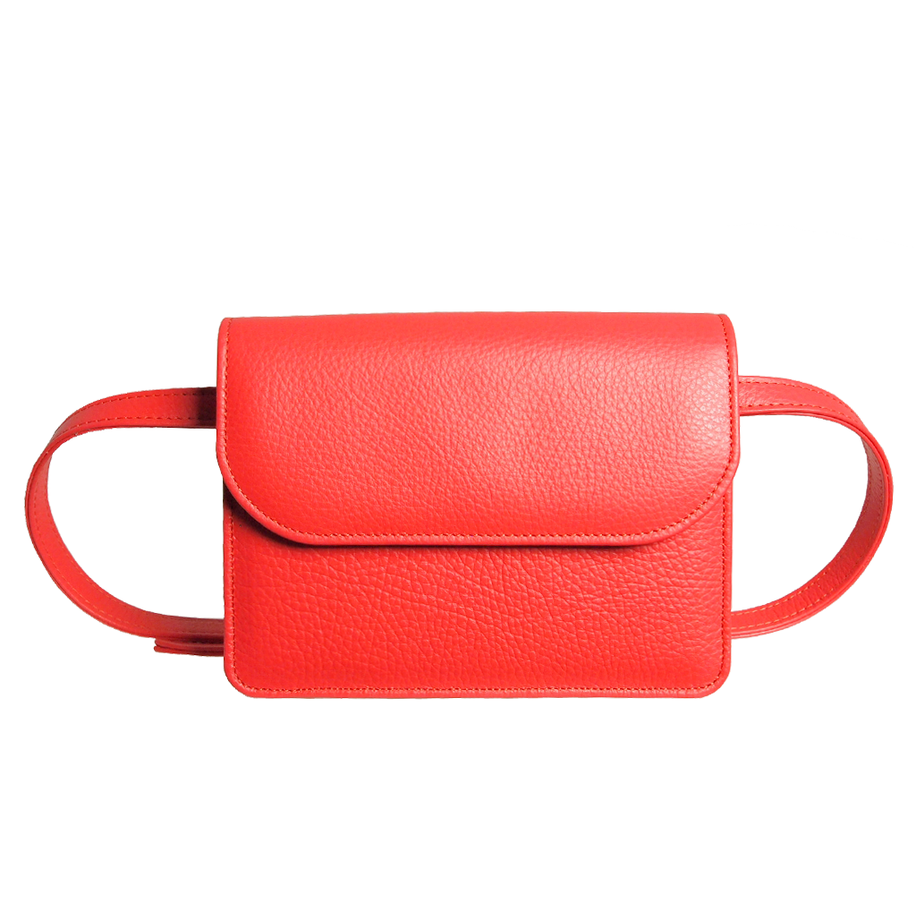 72 Smalldive Minis & Pouches Pebbled Calf Leather Belt Pouch Coral.