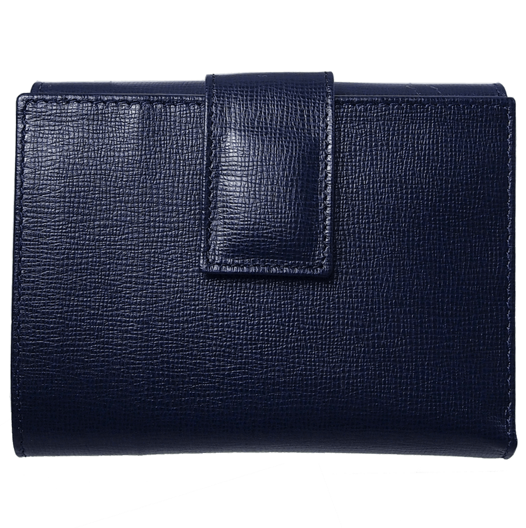 72 Smalldive Womens Wallets 6 Credit Card Saffiano Leather French Wallet Blue.