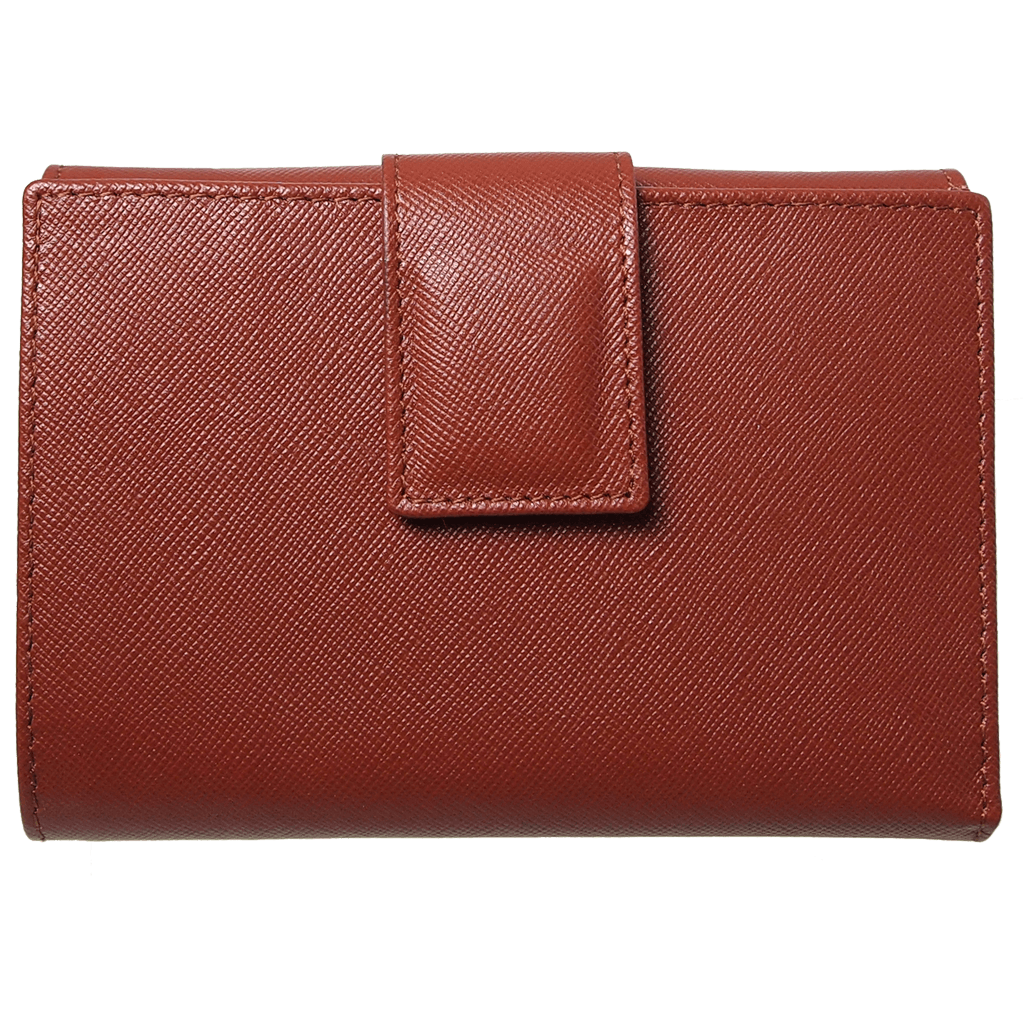 72 Smalldive Womens Wallets 6 Credit Card Saffiano Leather French Wallet Brown.