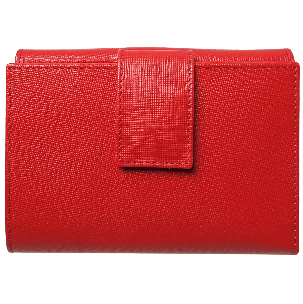 72 Smalldive Womens Wallets 6 Credit Card Saffiano Leather French Wallet Red.