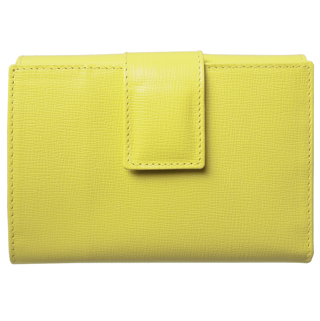 72 Smalldive Womens Wallets 6 Credit Card Saffiano Leather French Wallet Lemon.