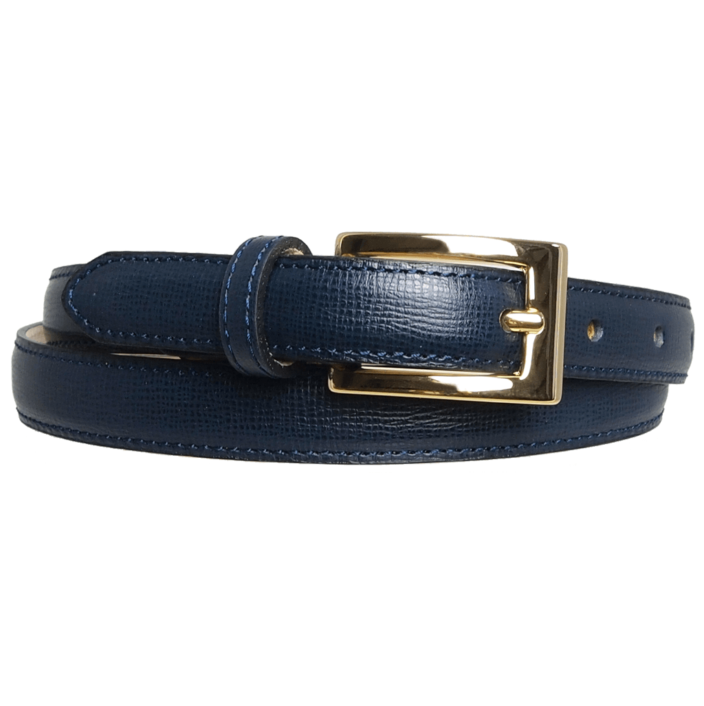 20 mm Saffiano Leather Belt Blue