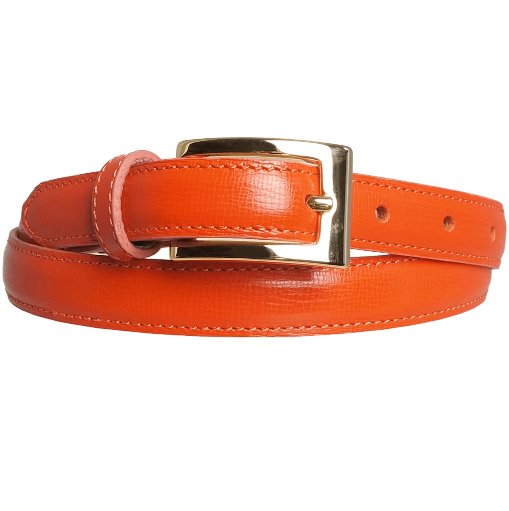20 mm Saffiano Leather Belt Orange