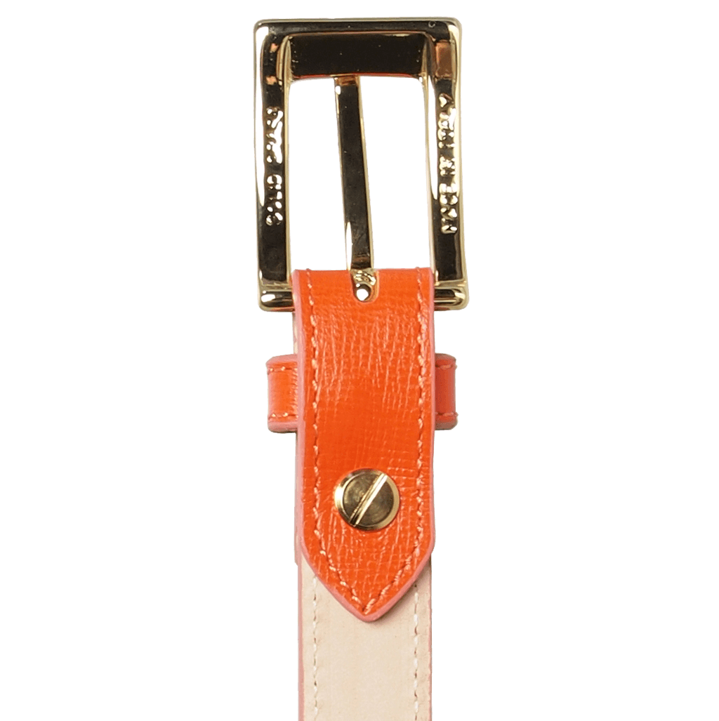 20 mm Saffiano Leather Belt Orange