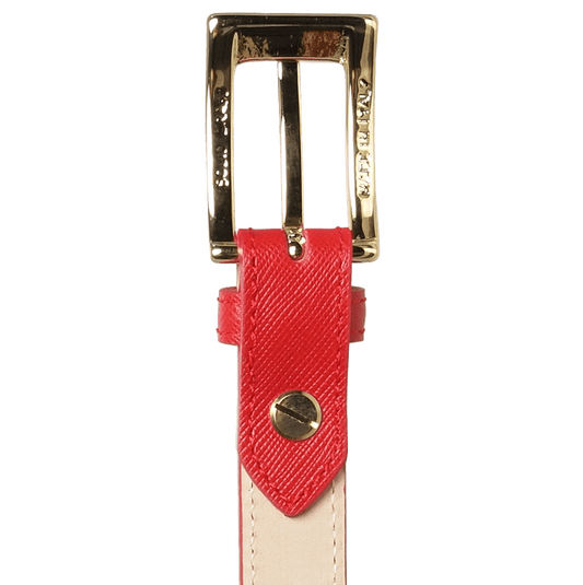 20 mm Saffiano Leather Belt Red