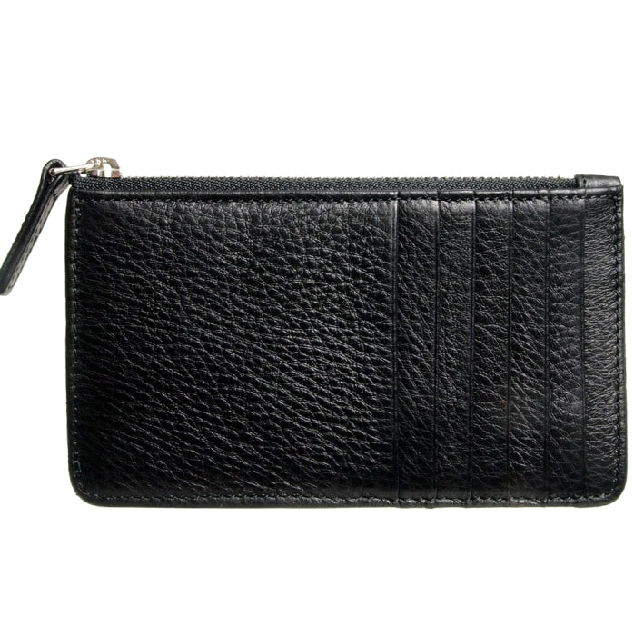 72 SMALLDIVE Navy Textured Leather Zip Card Wallet With 6 Card Sleeves Image 2