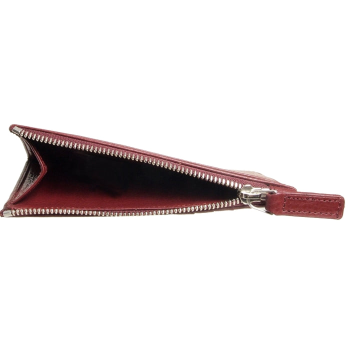 72 SMALLDIVE Bordeaux Textured Leather Zip Card Wallet With 6 Card Sleeves Image 3