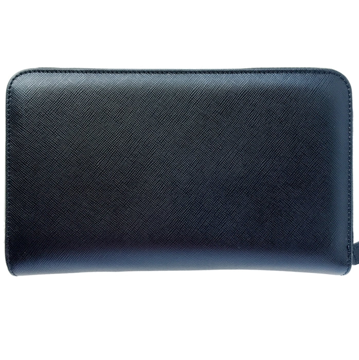 72 SMALLDIVE Black Saffiano Leather Travel Zip Wallet With 16 Card Sleeves Image 1