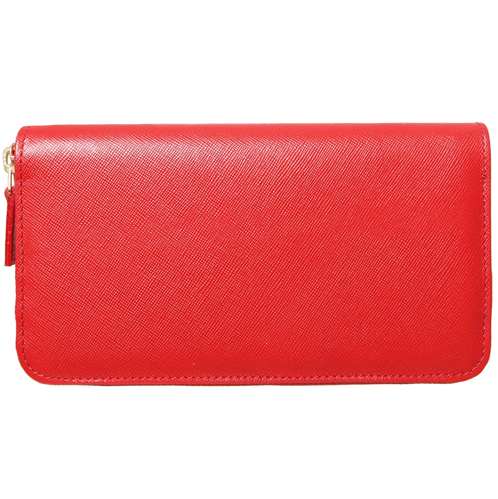 72 Smalldive Unisex Wallets 8 Credit Card Saffiano Zip Around Wallet Red.