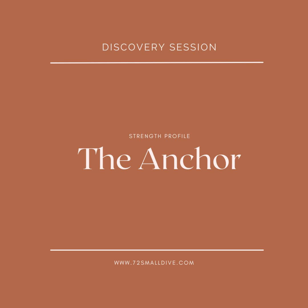 Brown background with white text for 'The Anchor' strength profile