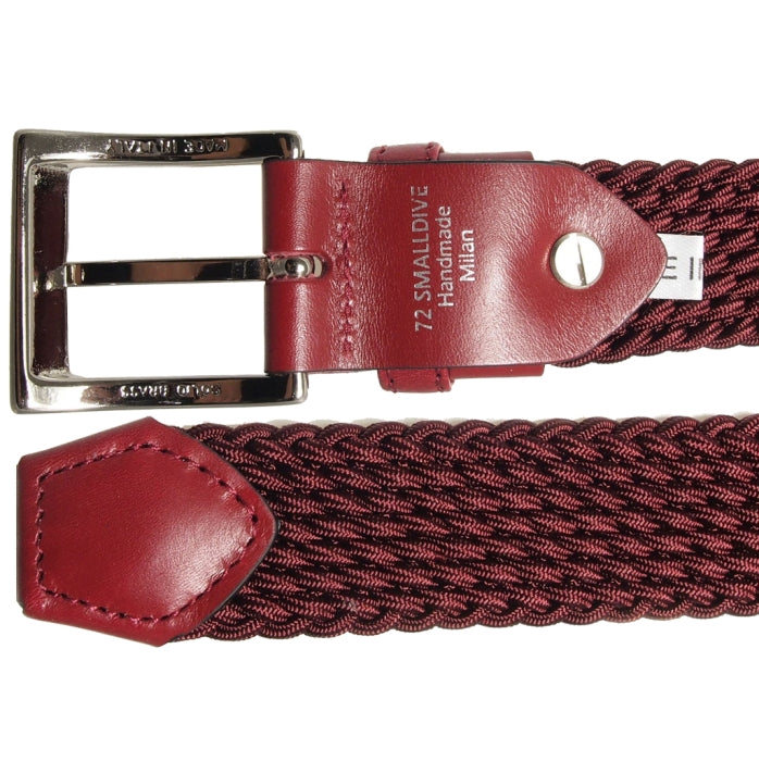 72SMALLDIVE 30mm Viscose Leather Trim Belt in Bordeaux Flatlay Image 03