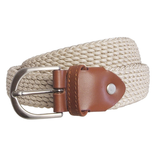 72SMALLDIVE 30mm Width Viscose Elastic Belt In Beige Sizes S to XXXL Front Image 01