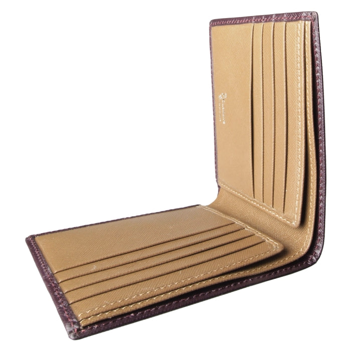 72 SMALLDIVE Amethyst Saffiano Leather Slim Billfold 8 Card Slots Image 03