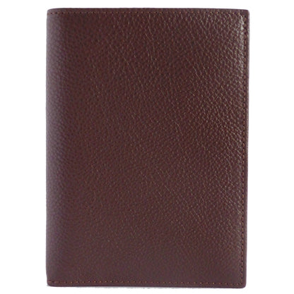8 Credit Card Pocket Pebbled Leather Billfold Brown