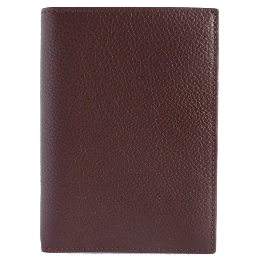 8 Credit Card Pocket Pebbled Leather Billfold Brown
