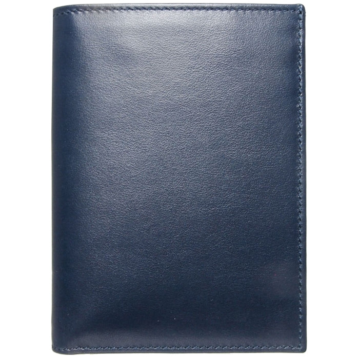 72 SMALLDIVE Navy Buffed Leather Pocket Billfold 11 Card Slots Image 01