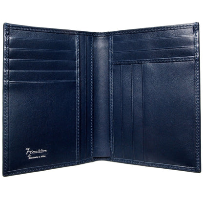 72 SMALLDIVE Navy Buffed Leather Pocket Billfold 11 Card Slots Image 02