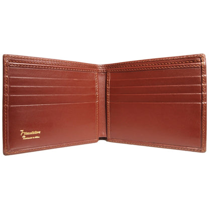 72 SMALLDIVE Small Brown Buffed Leather Billfold 8 Card Slots Image 2