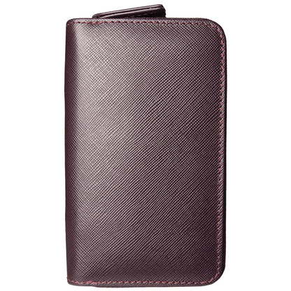 Dual-Zip Saffiano Leather Key Pouch Amethyst