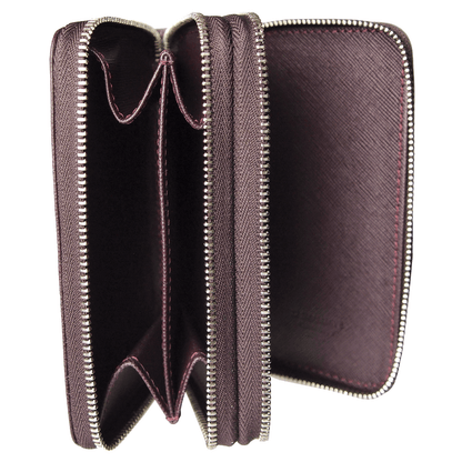 Dual-Zip Saffiano Leather Key Pouch Amethyst