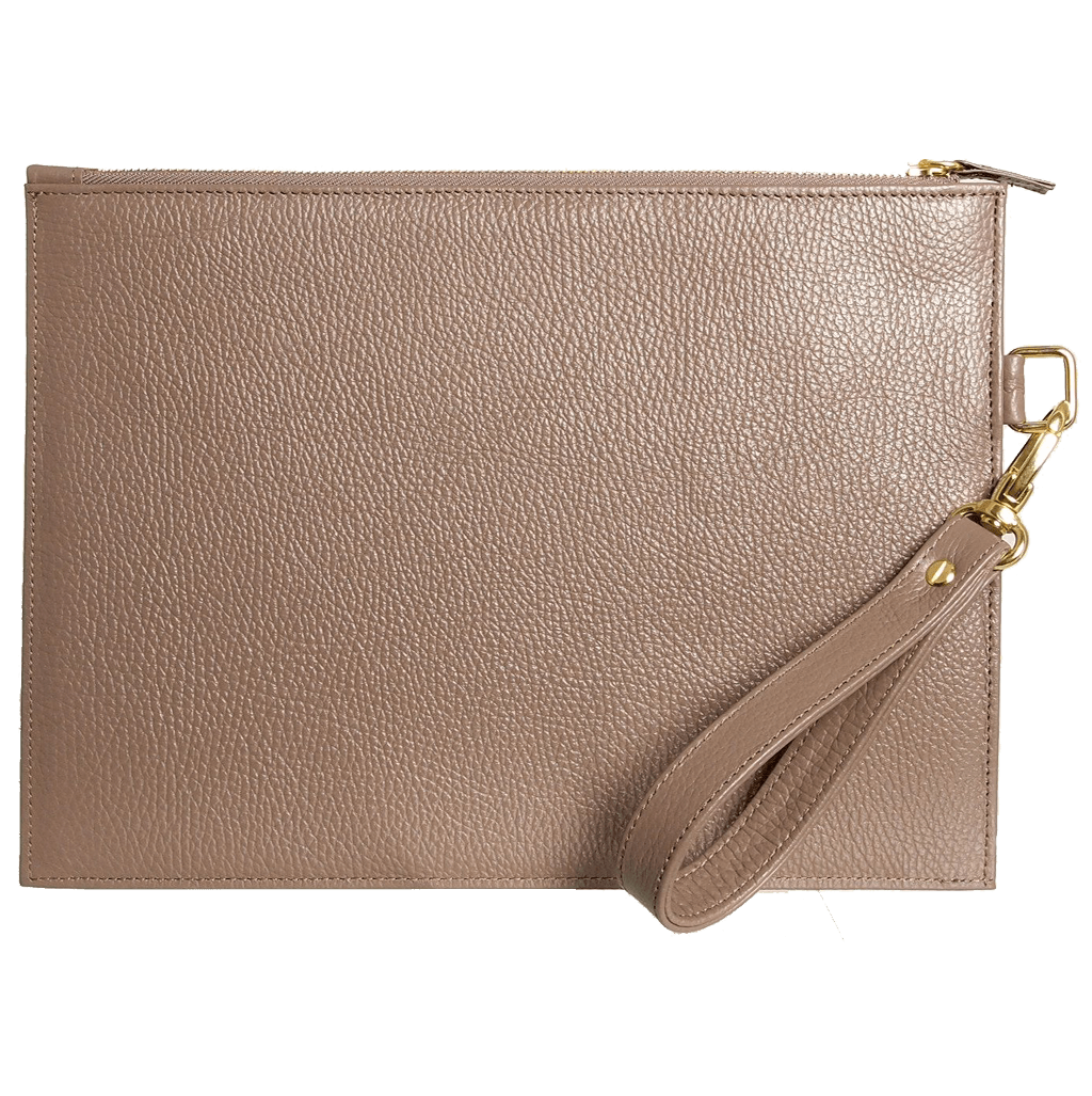 Ash Brown Textured Leather Folio 72 Smalldive