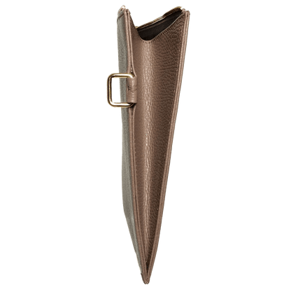 Side View Of Ash Brown Textured Leather Folio 72 Smalldive