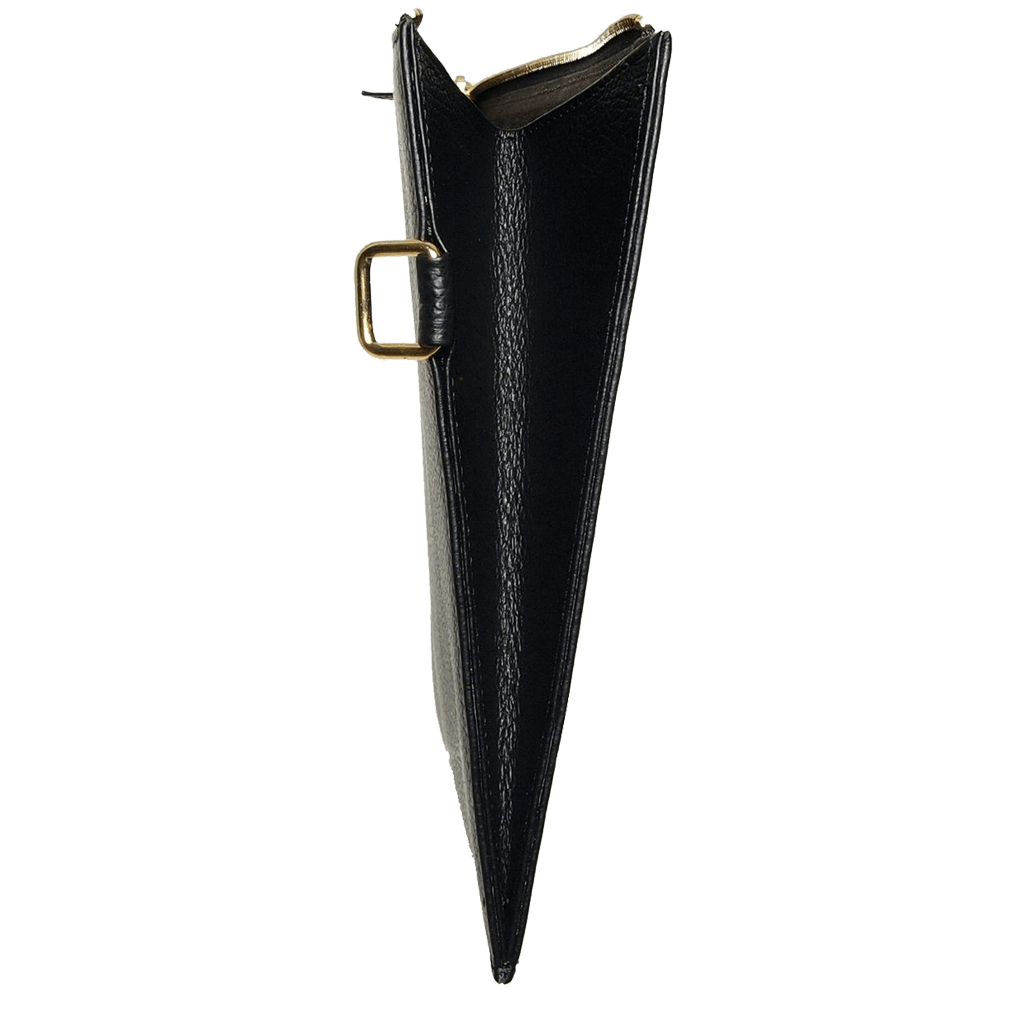 Side View Of Black Textured Leather Folio 72 Smalldive