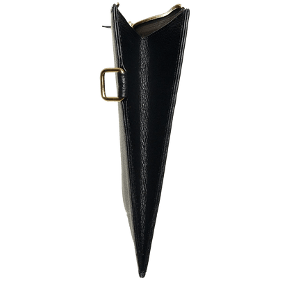Side View Of Black Textured Leather Folio 72 Smalldive