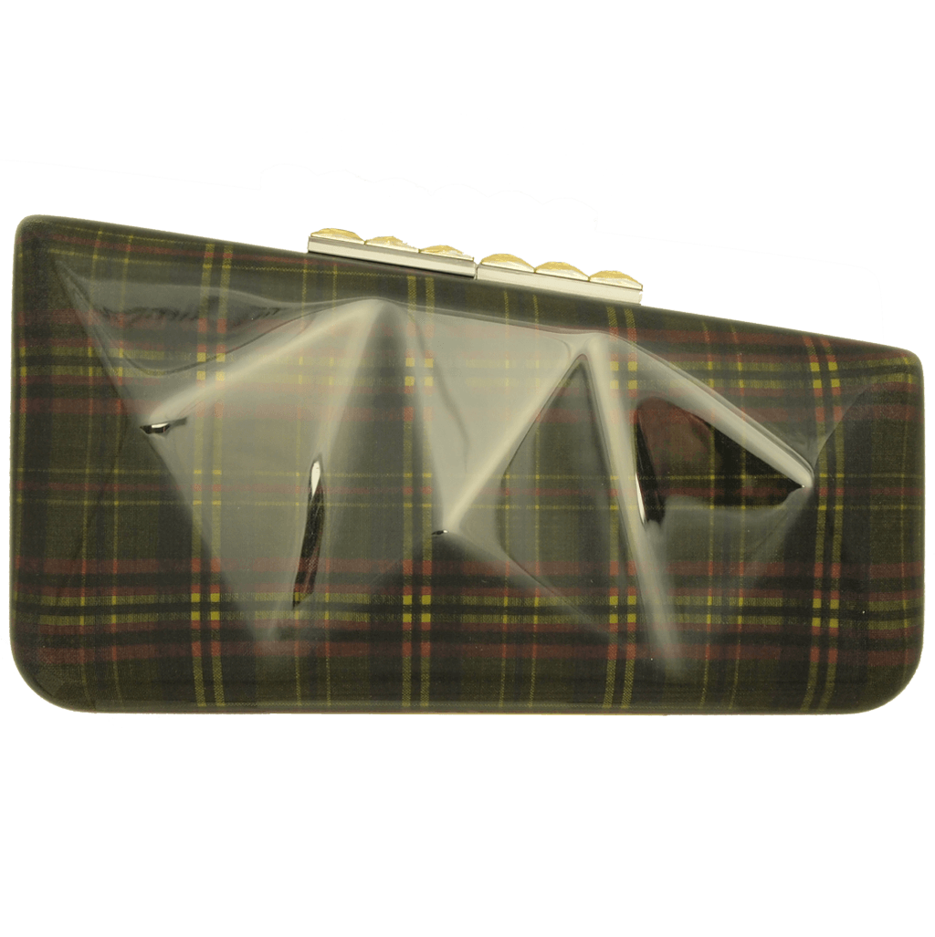 72 Smalldive Outlet Minaudière in Tartan Lime.
