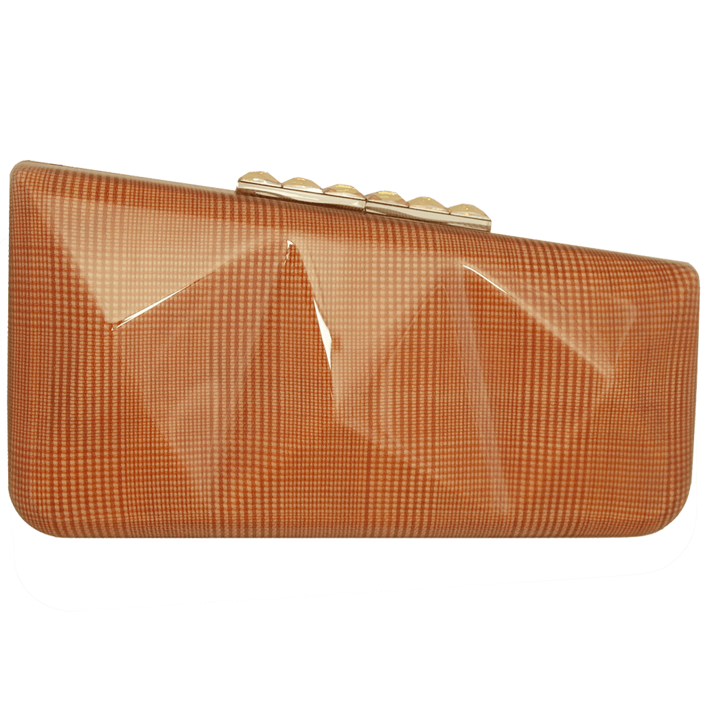 72 Smalldive Clutches Minaudiére in Orange Glen Plaid.
