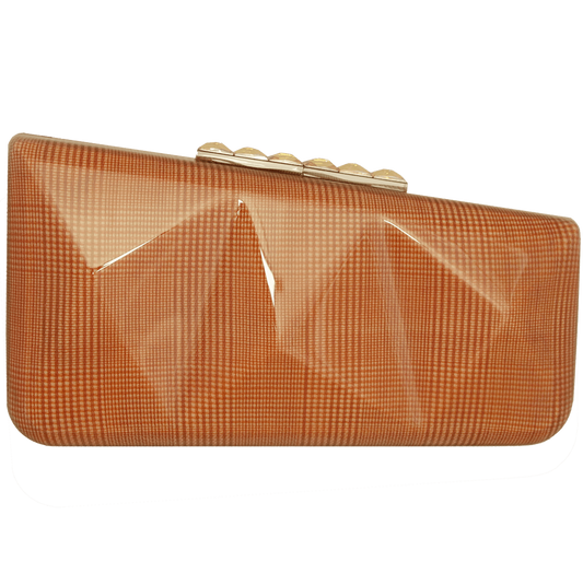 72 Smalldive Clutches Minaudiére in Orange Glen Plaid.