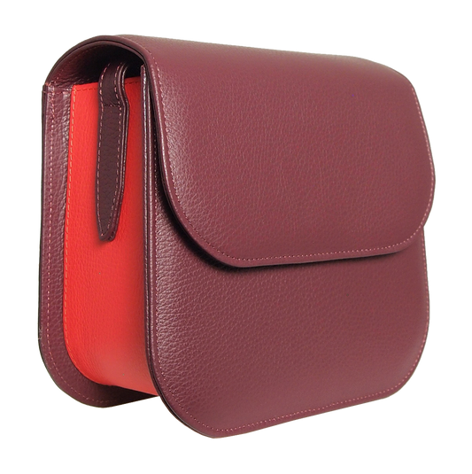 Bordeaux Midi Shoulder Textured Leather Handbag
