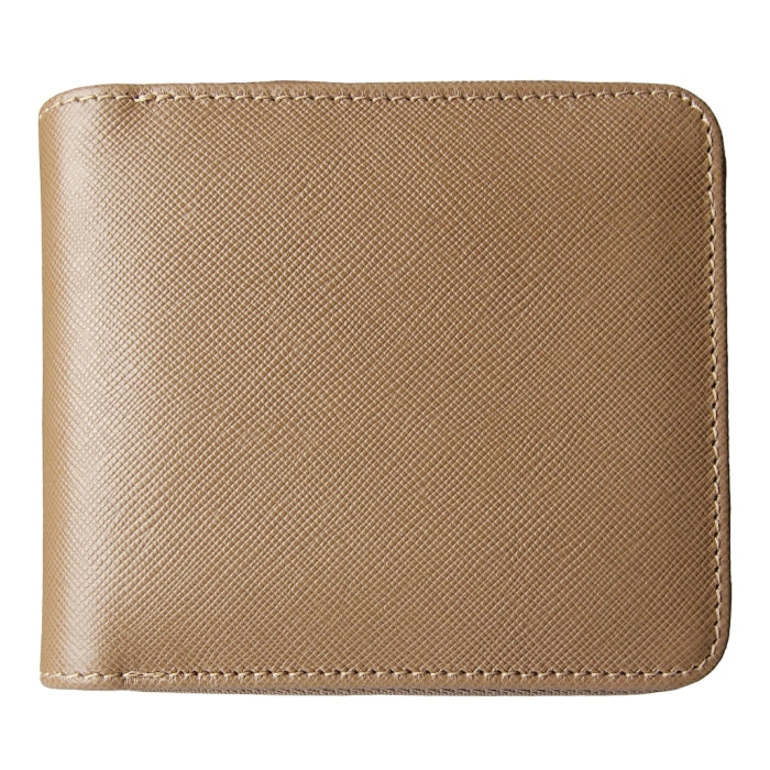 72 SMALLDIVE Taupe Saffiano Leather Zip Wallet With 4 Card Sleeves And Coin Pouch Image 1