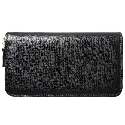 72 Smalldive Unisex Wallets 8 Credit Card Saffiano Zip Around Wallet Black.
