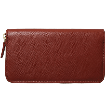 72 Smalldive Unisex Wallets 8 Credit Card Saffiano Zip Around Wallet Brown.