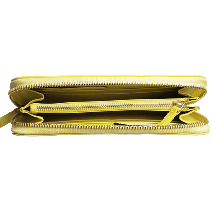 8 Credit Card Saffiano Zip Around Wallet Lemon